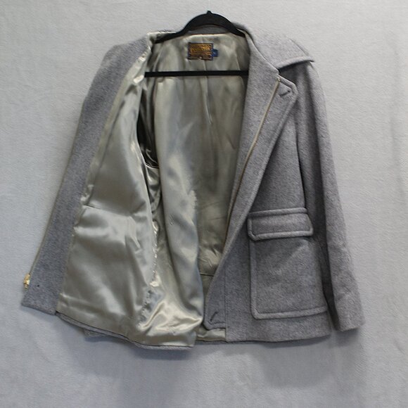 Vintage Pendleton Gray Wool Zip Jacket β Men's 40 β Satin Lined - Picture 3 of 11